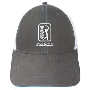 TPC Golf Scottsdale Strapback Baseball Cap Gray One Size Mid Fit Ahead Headgear